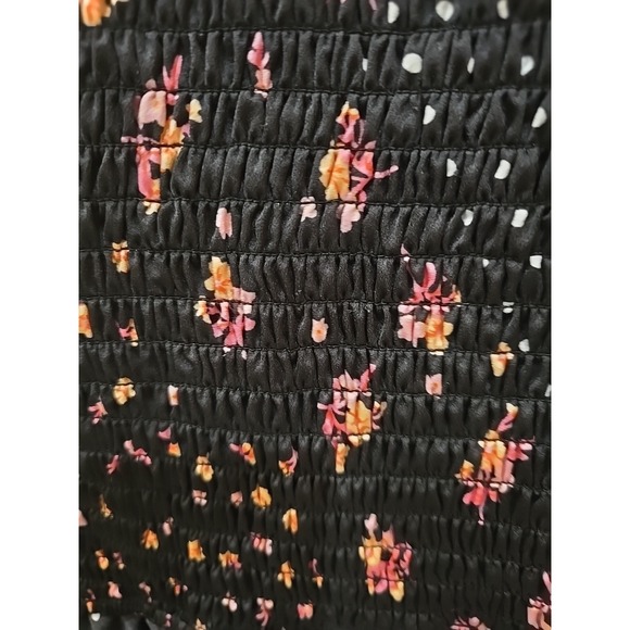 NWOT For love & Lemons black pink floral ruffle hem Camellia Mini Dress Medium - Picture 5 of 13